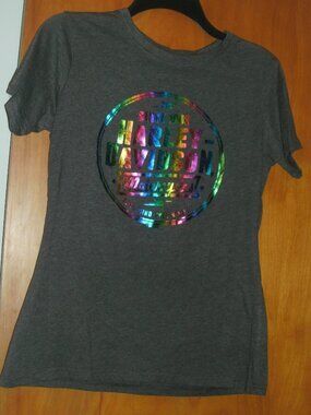 Harley Davidson T Shirt Free Mind Free Spirt Metallic Rainbow Graphic Las Vegas
